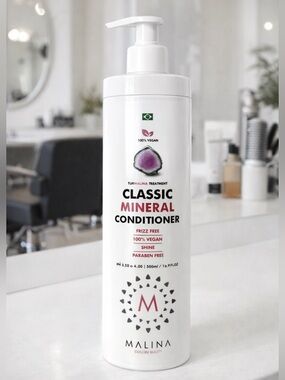 Malina Classic Mineral Frizz Free Conditioner 100% Vegan 16.9 oz with Pump New